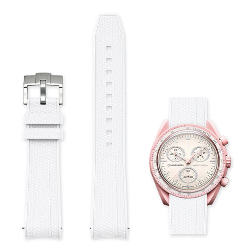 Cinturino in gomma bianco 20mm per Omega x Swatch MoonSwatch con sgancio rapido