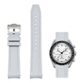 Cinturino in gomma grigio chiaro e grigio 20mm per Omega x Swatch MoonSwatch con sgancio rapido