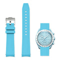 Cinturino in gomma azzurro 20mm per Omega x Swatch MoonSwatch con sgancio rapido
