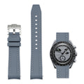 Cinturino in gomma grigio con riga grigia 20mm per Omega x Swatch MoonSwatch con sgancio rapido